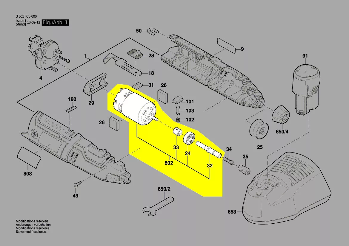 Moteur courant continu réf. 1 619 P11 459 Bosch